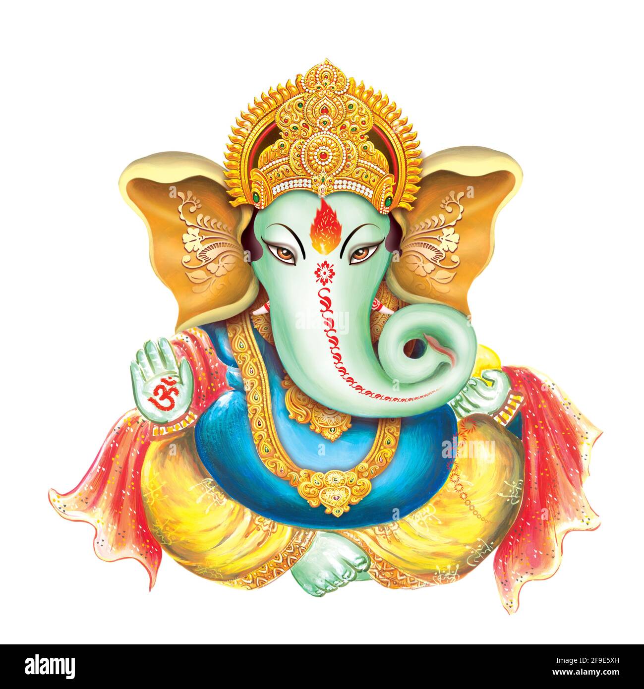High-Resolution Indian Gods Lord Ganesha Digital Painting Stock ...