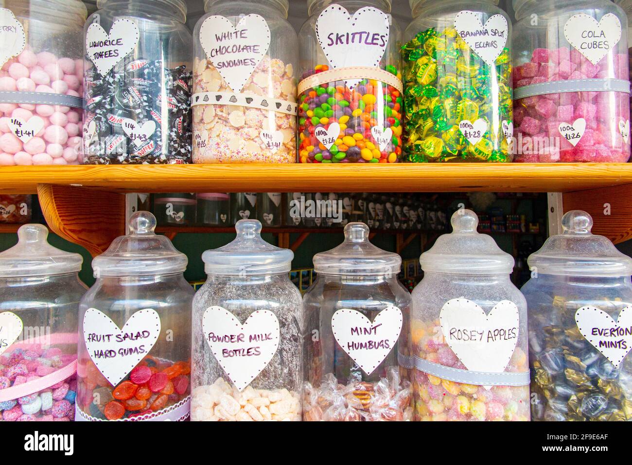 Traditional jars of sweets in a Stock Photo Alamy