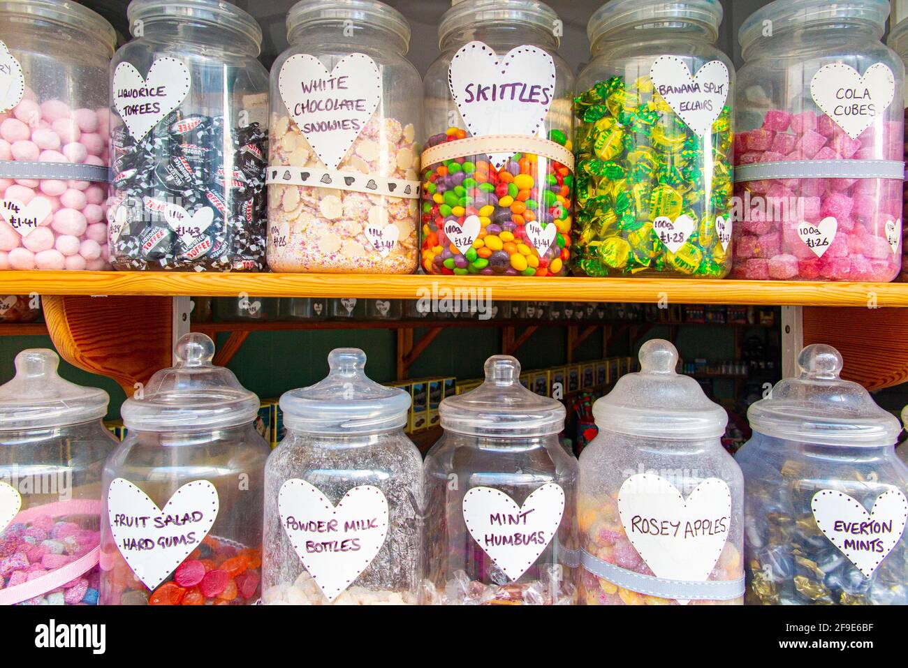 Traditional jars of sweets in a Stock Photo Alamy