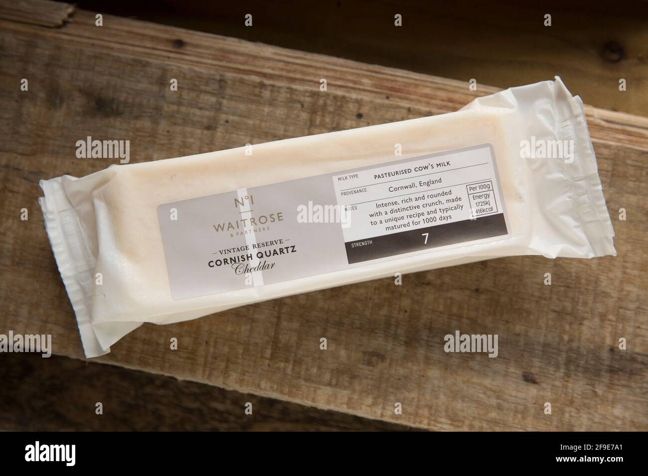 An example of Vintage Reserve Cornish Quartz Cheddar cheese bought from