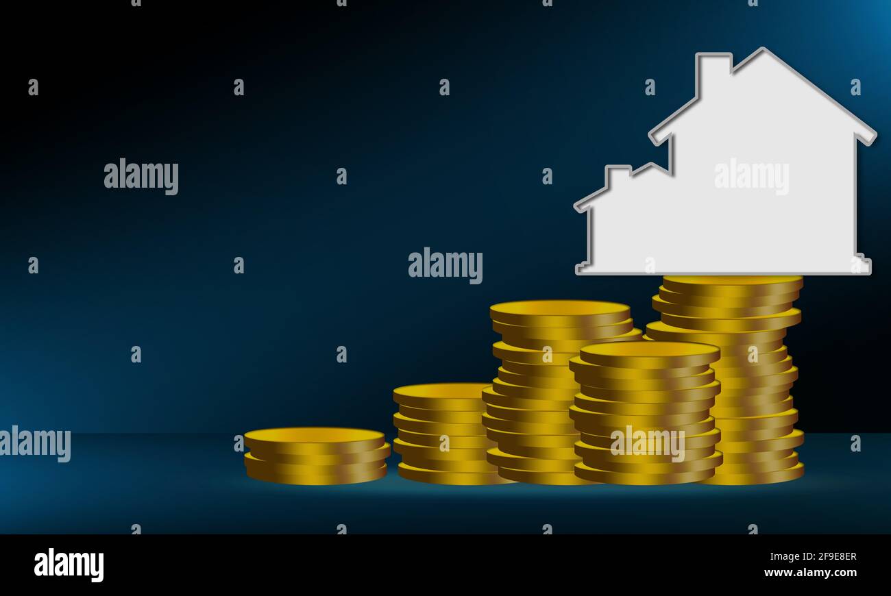 Coin stacks dark background hi-res stock photography and images - Alamy