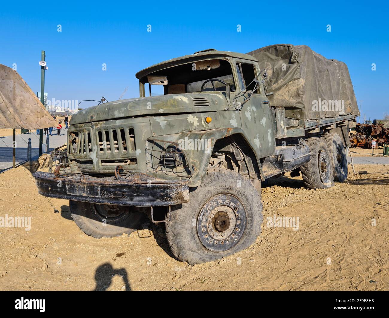 ZIL-1314 general purpose 3.5 tons 6x6 army truck designed in the Soviet Union, destroyed - Baku, Azerbaijan, 04-16-2021 Stock Photo