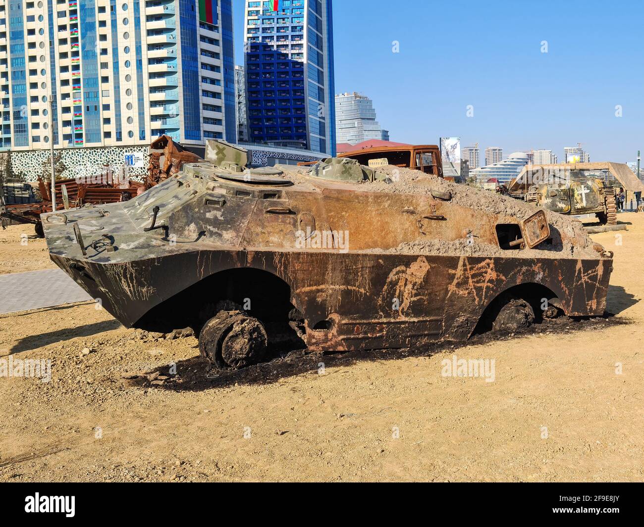 BRDM-2 amphibious armoured patrol car used by Russia and the former Soviet Union - Baku, Azerbaijan, 04-16-2021 Stock Photo
