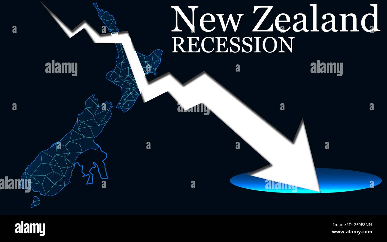 An illustration of the map of New Zealand with an arrow indicating a