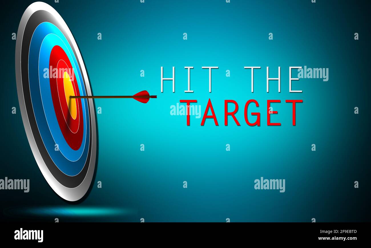Blue arrow hitting center hi-res stock photography and images - Alamy