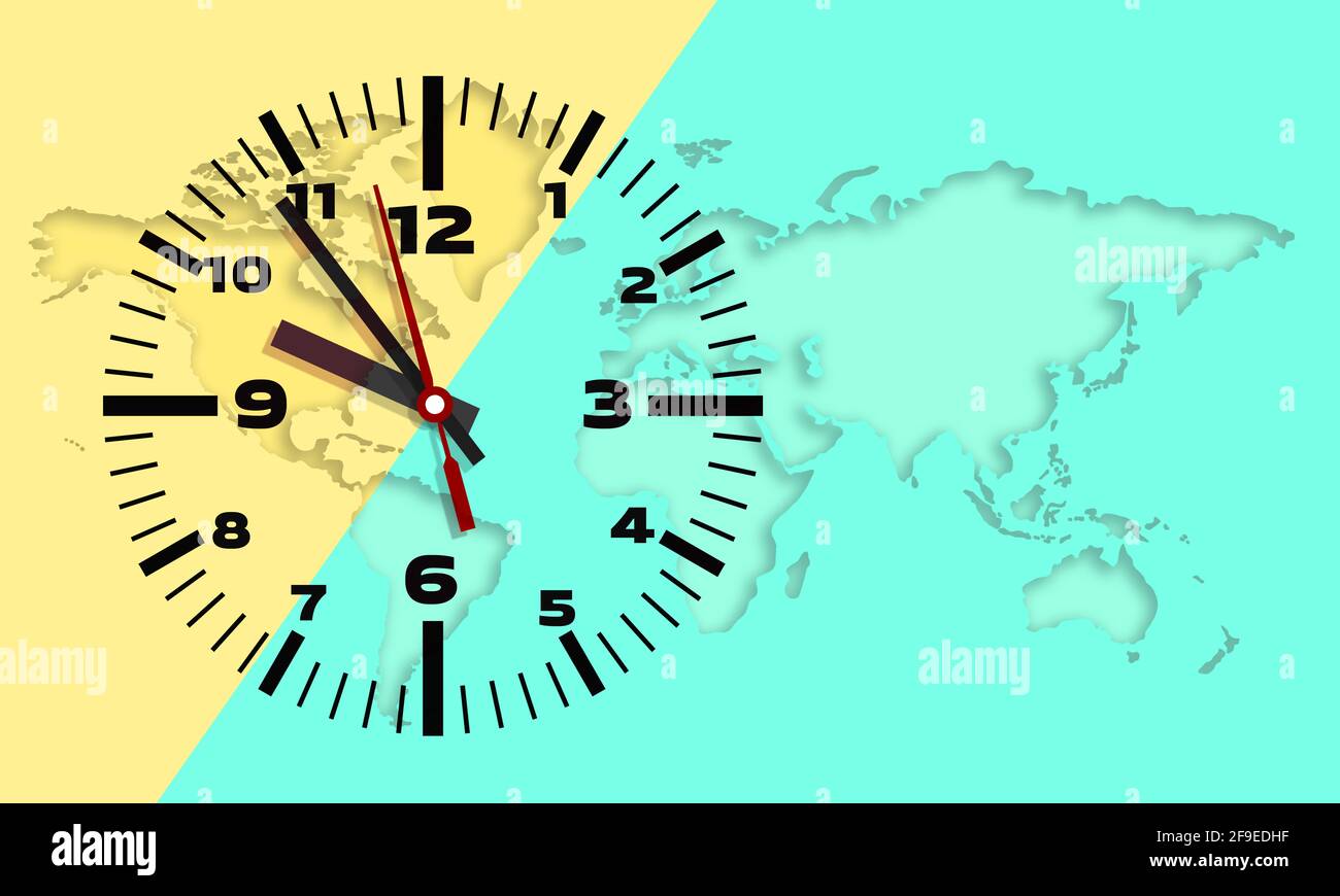 Timezone and map hi-res stock photography and images - Alamy