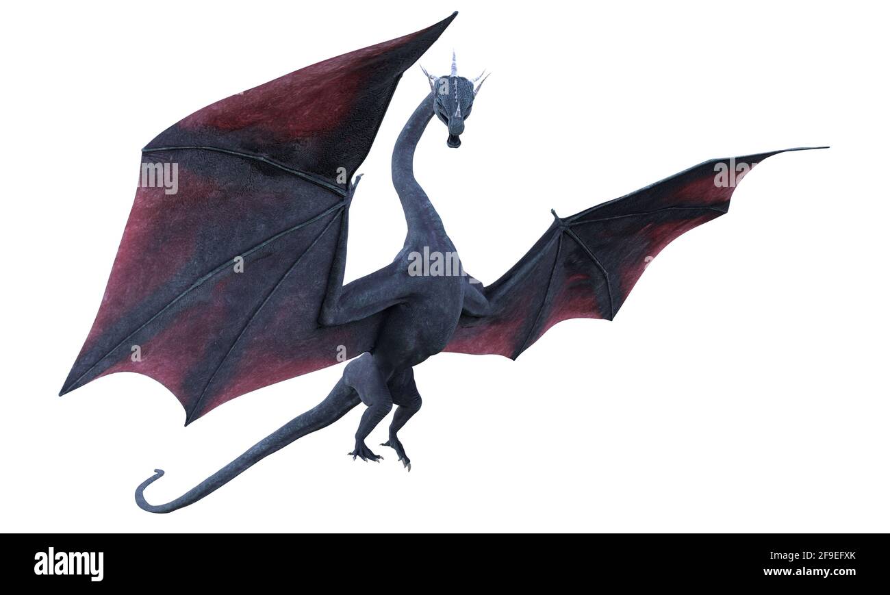 dragon, mythical flying serpent isolated on white background Stock Photo