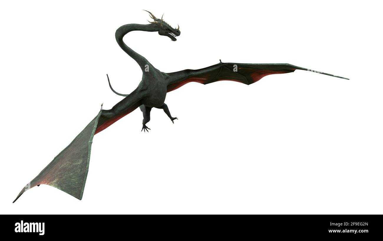 dragon, mythical creature isolated on white background Stock Photo