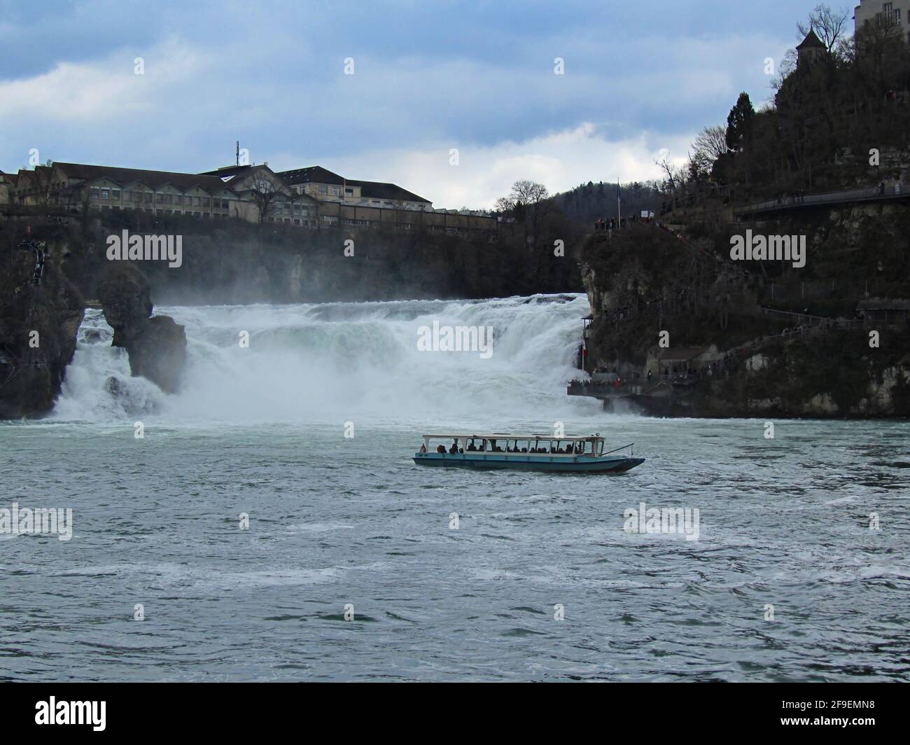 scenic view of the rhine falls in schaffhausen Stock Photo