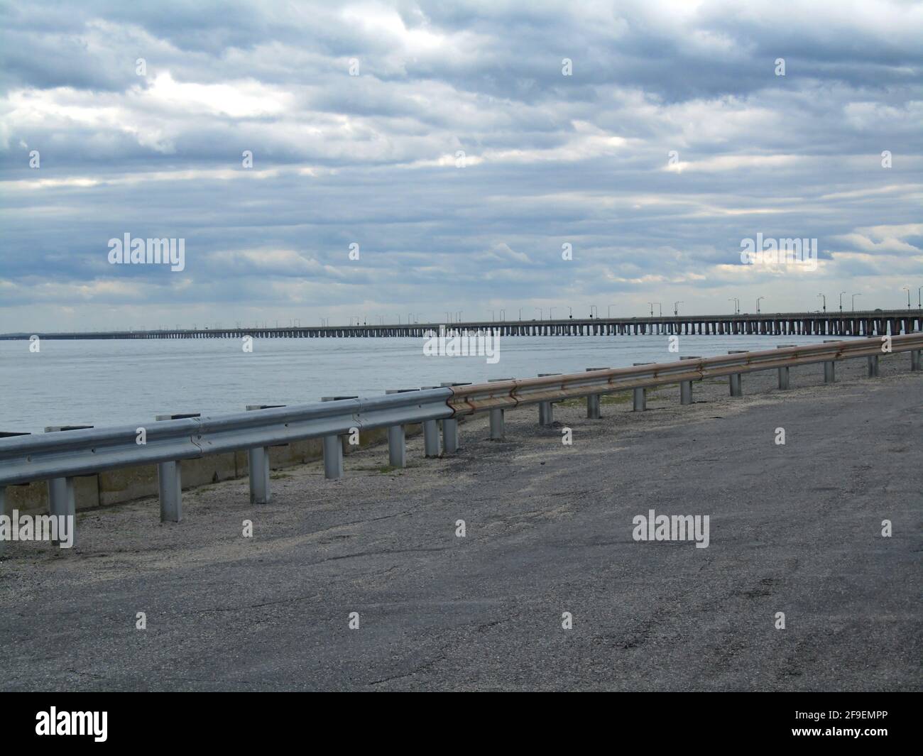 view over on the chesapeake bay bridge Stock Photo