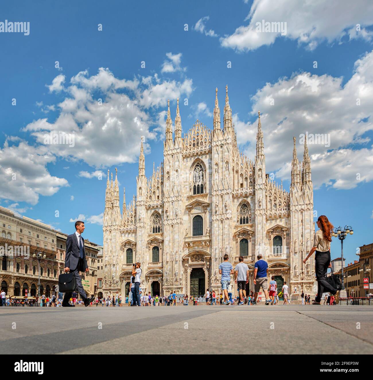 Milan, Milan Province, Lombardy, Italy.  The Duomo, or cathedral, in the Piazza del Duomo. Stock Photo