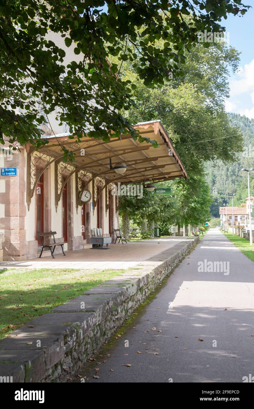 Old Railway Station Information Centre; Puente Viesgo; Pasiego Valley; Cantabria; Spain Stock Photo