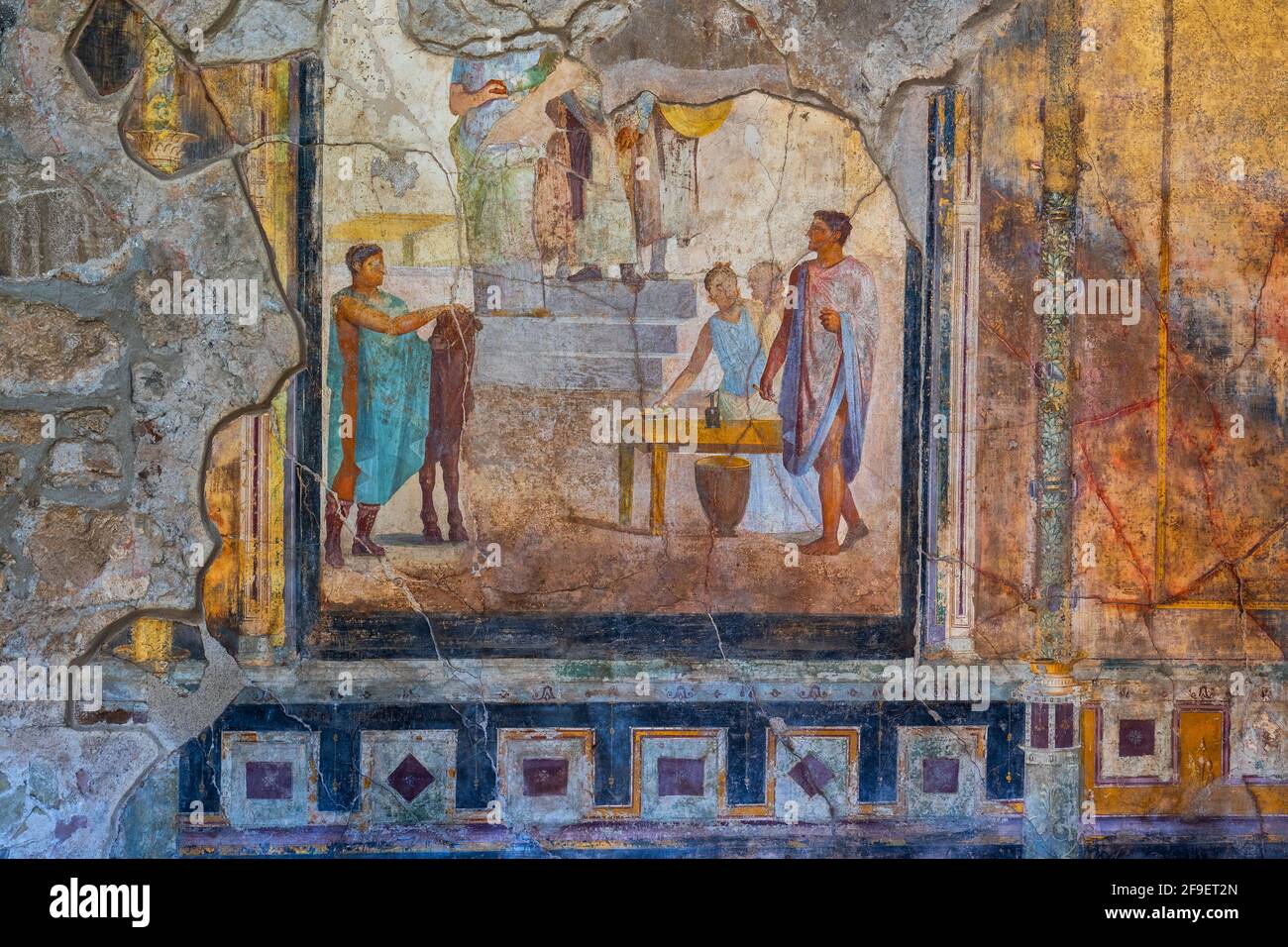 Jason and Pelias ancient painting in the Great Hall in House of the