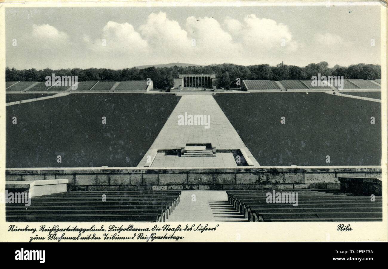 Nuremberg Rally in Nuremberg, Germany - Zeppelin Field at the Nazi party rally grounds -  Zeppelinfeld grandstand Stock Photo