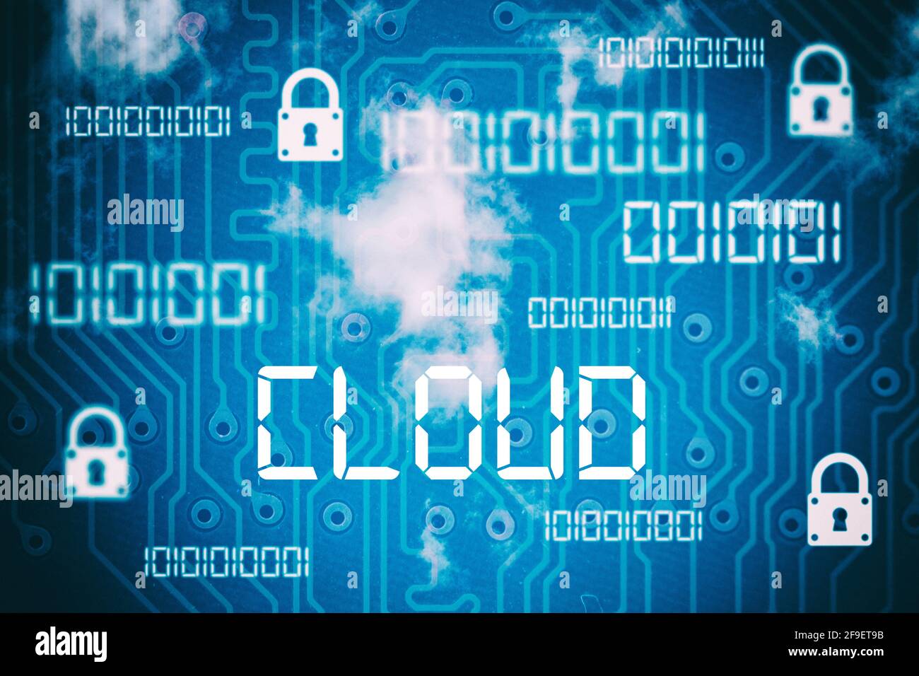 A cloud network technology background with binary codes Stock Photo - Alamy