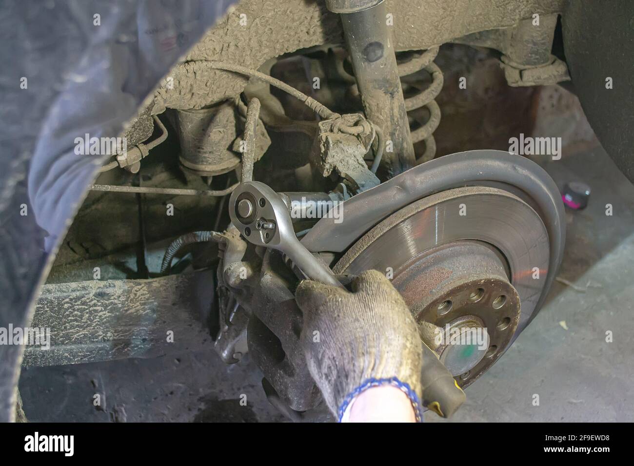 Car chassis repair. Selective Stock Photo Alamy