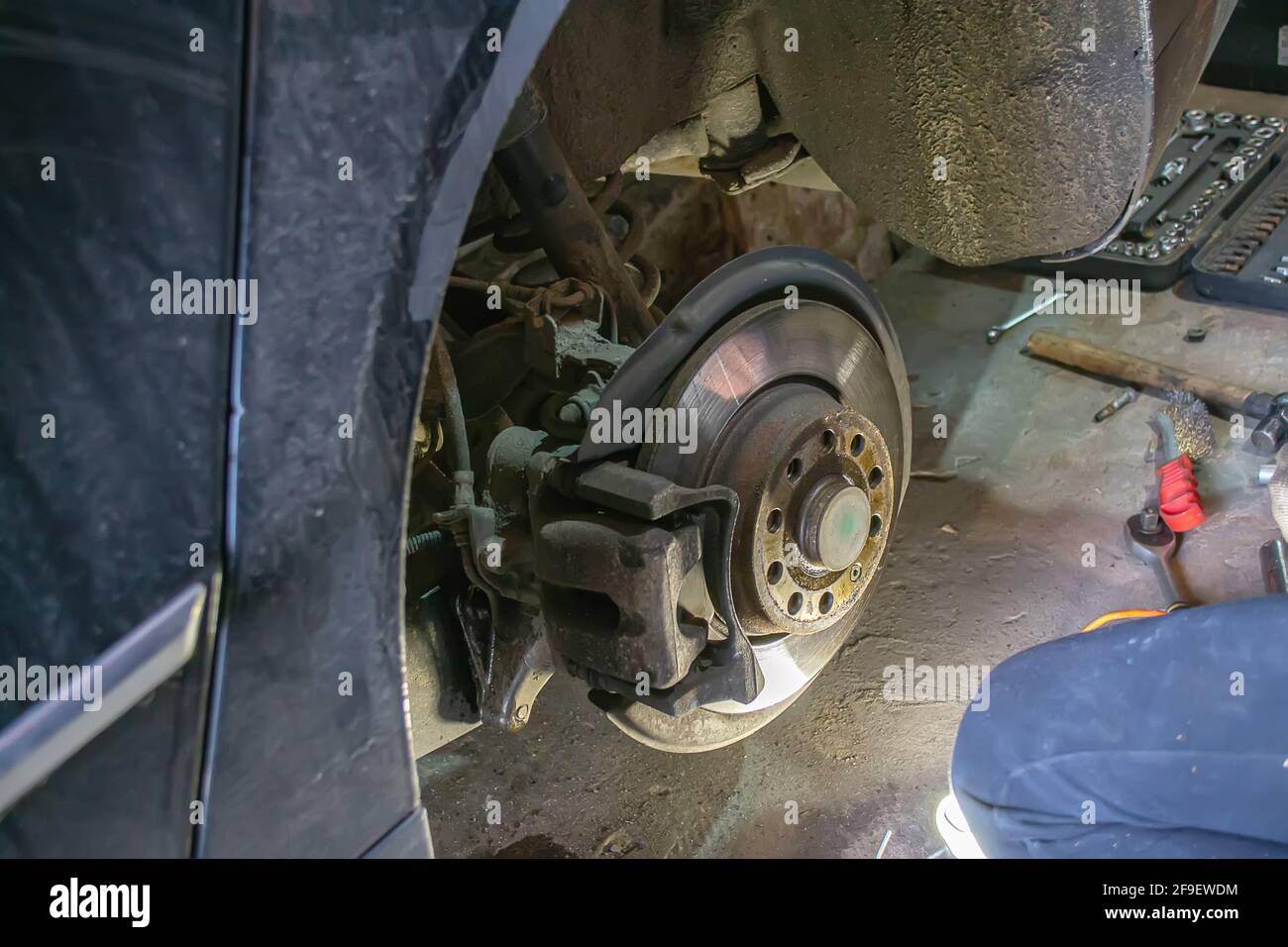 Car chassis repair. Selective Stock Photo Alamy