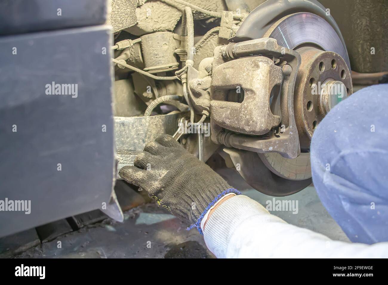 Car chassis repair. Selective Stock Photo Alamy