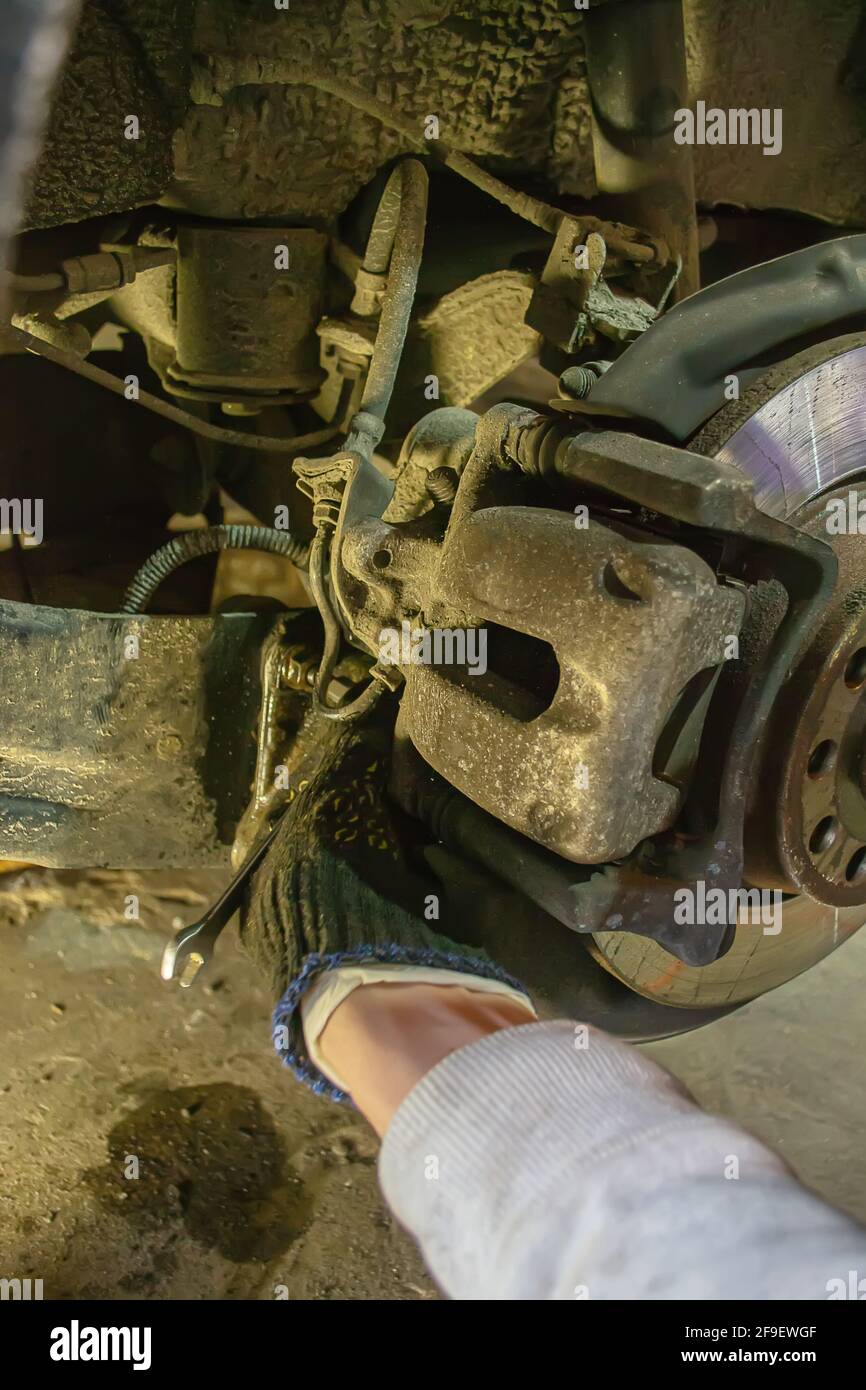 Car chassis repair. Selective Stock Photo Alamy