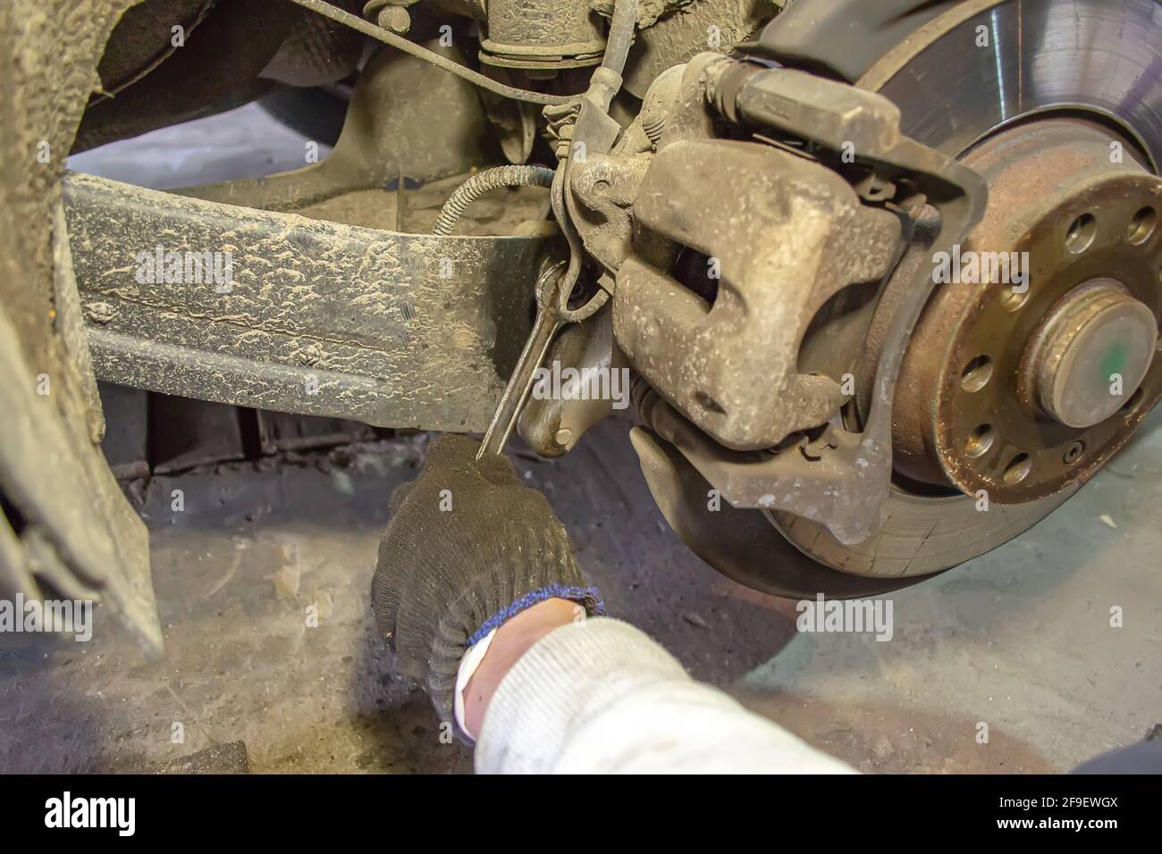 Car chassis repair. Selective Stock Photo Alamy