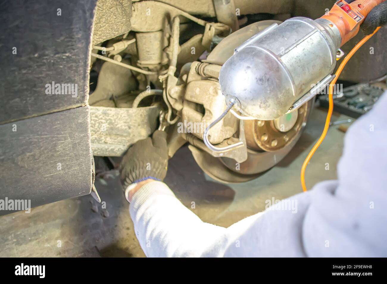 Car chassis repair. Selective Stock Photo Alamy