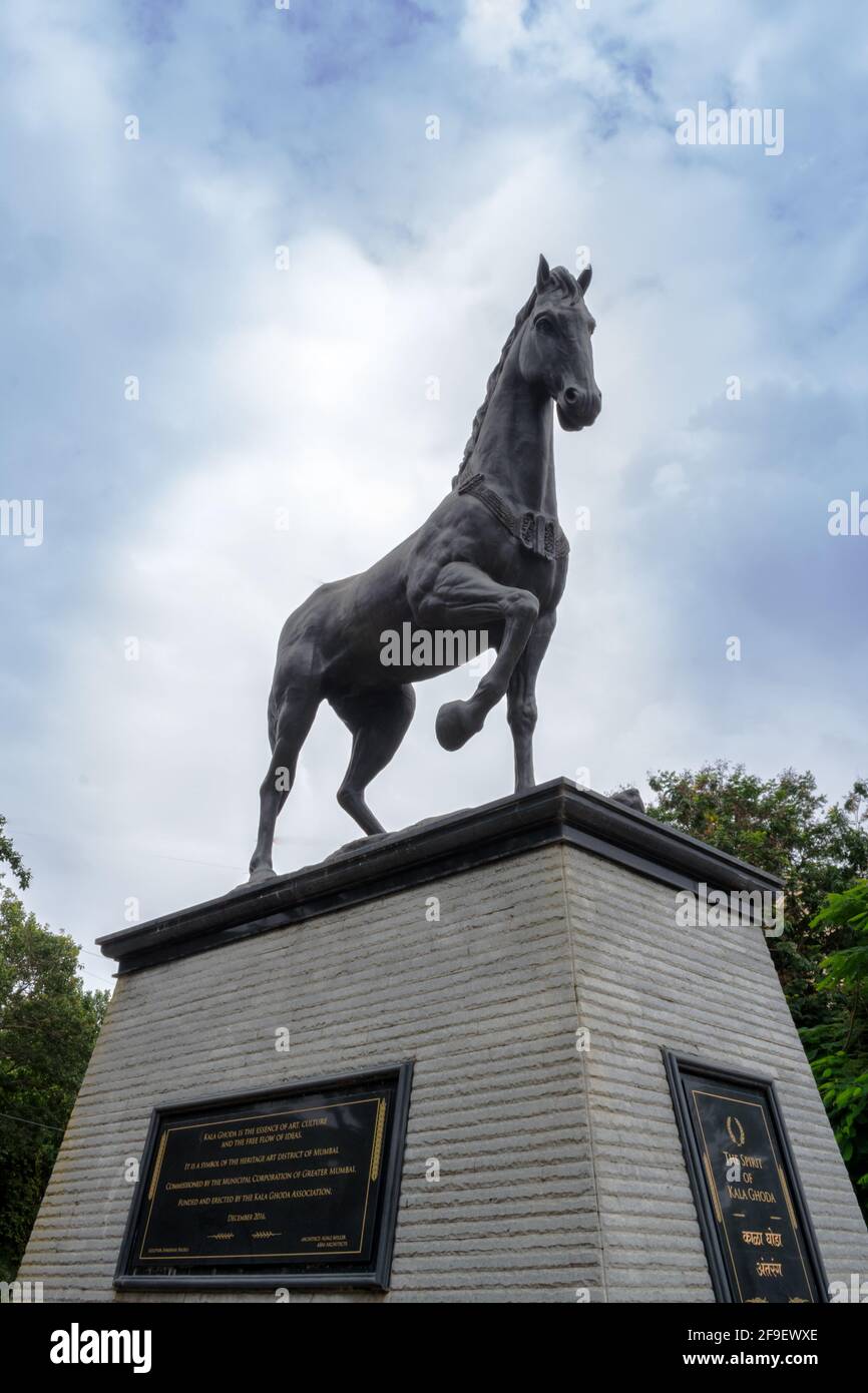 The famous statue of Kala Ghoda, a symbol of the heritage of Mumbai