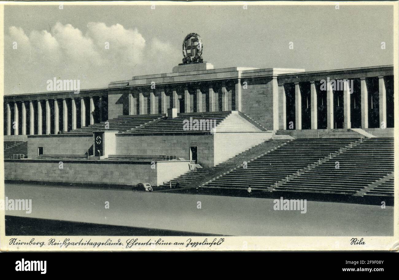 Nuremberg Rally in Nuremberg, Germany - Zeppelin Field at the Nazi party rally grounds -  Zeppelinfeld grandstand Stock Photo