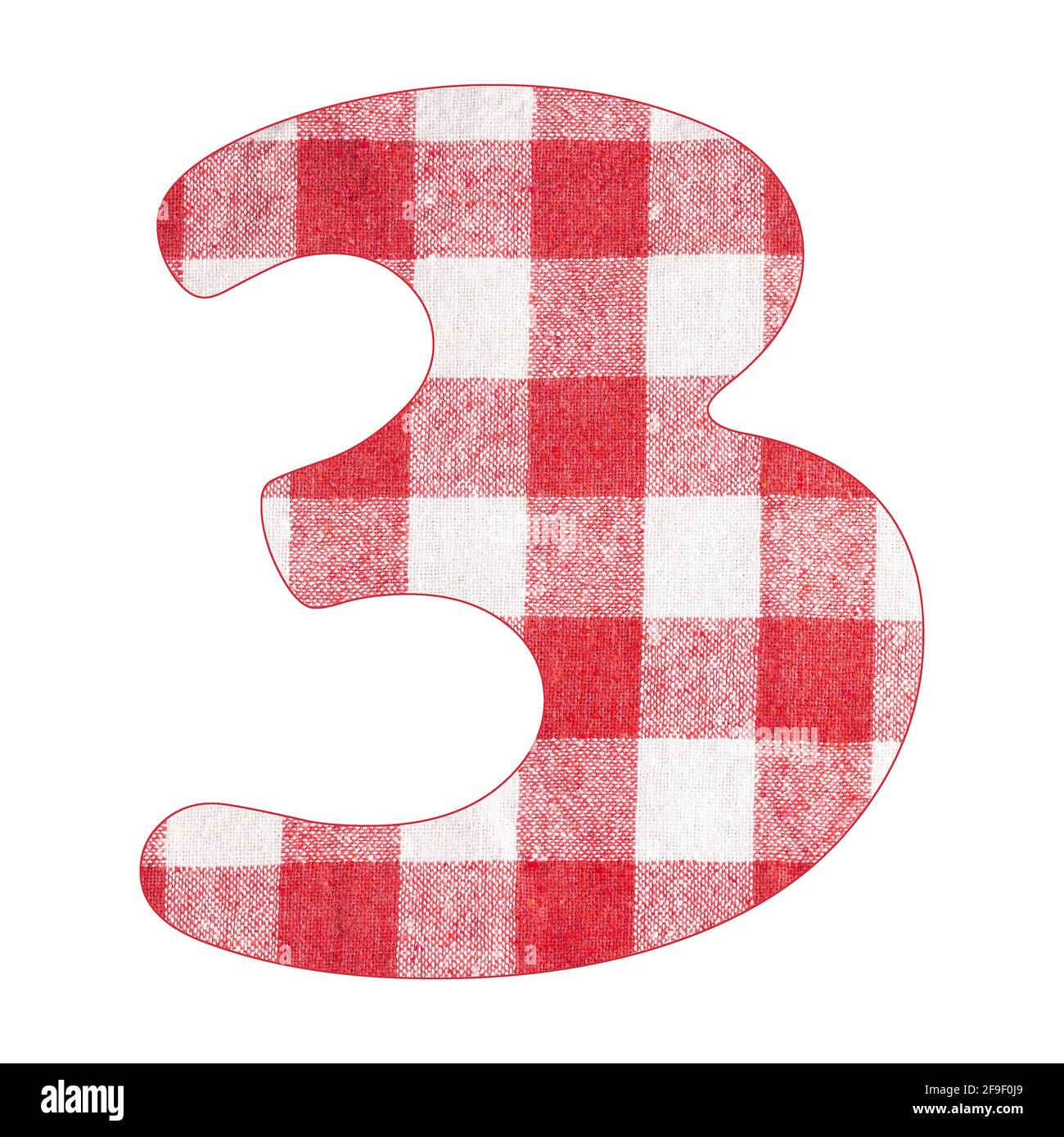 Number 3 - Red checkered napkin background Stock Photo - Alamy