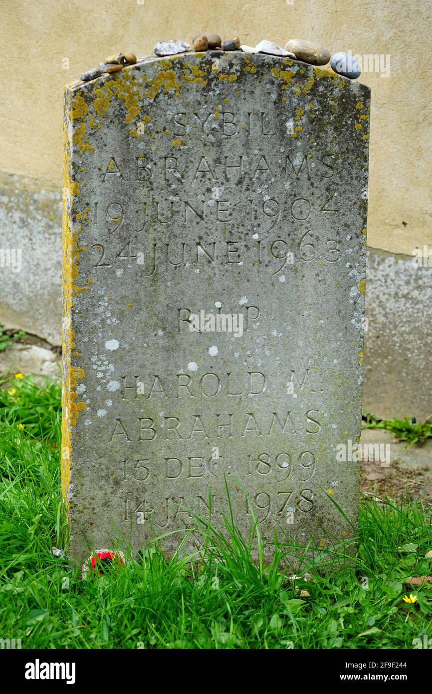 Grave of Harold Abrahams - Olympic champion sprinter Stock Photo
