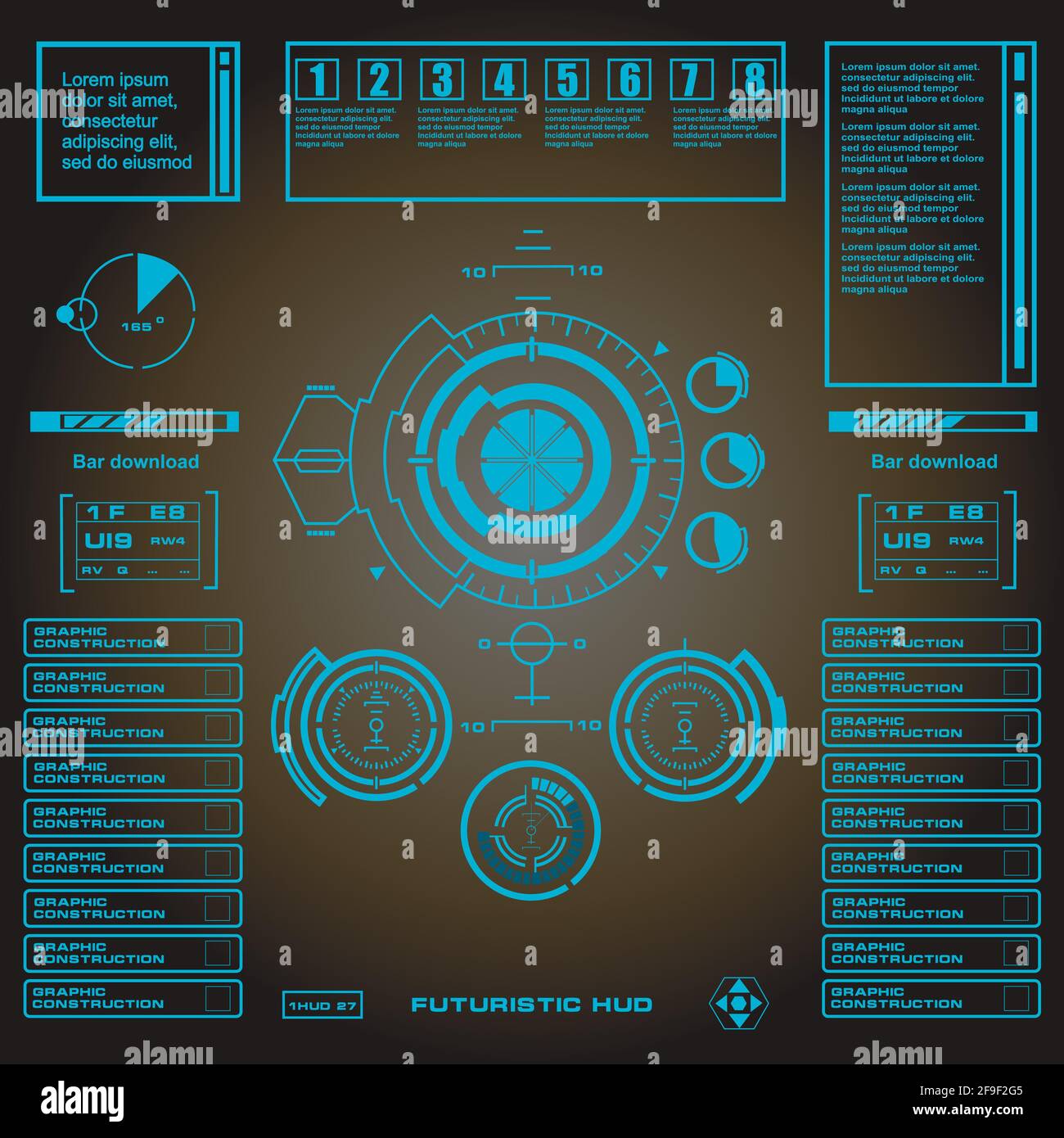 Futuristic blue virtual graphic touch user interface Stock Vector