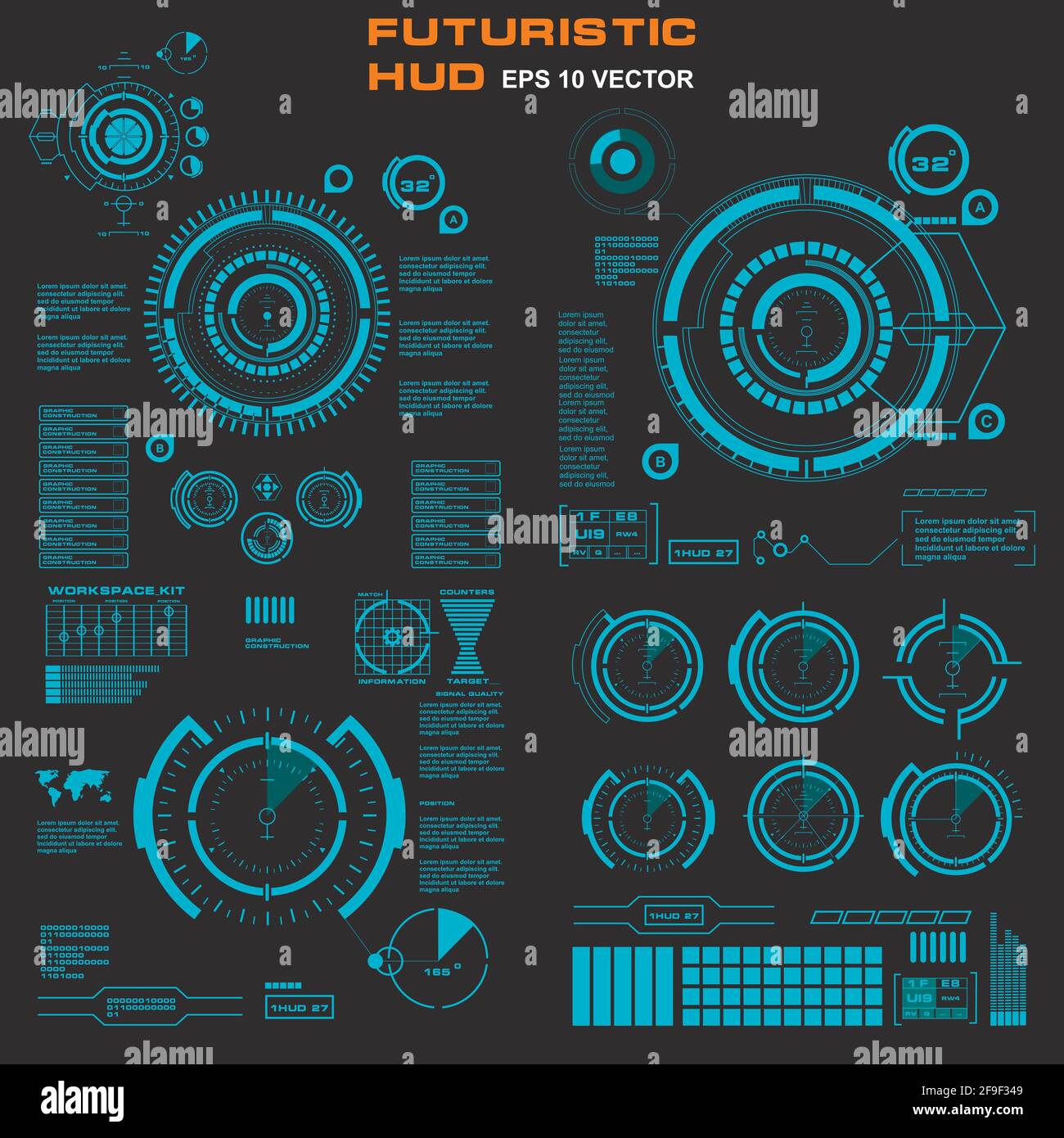 Futuristic green virtual graphic touch user interface Stock Vector