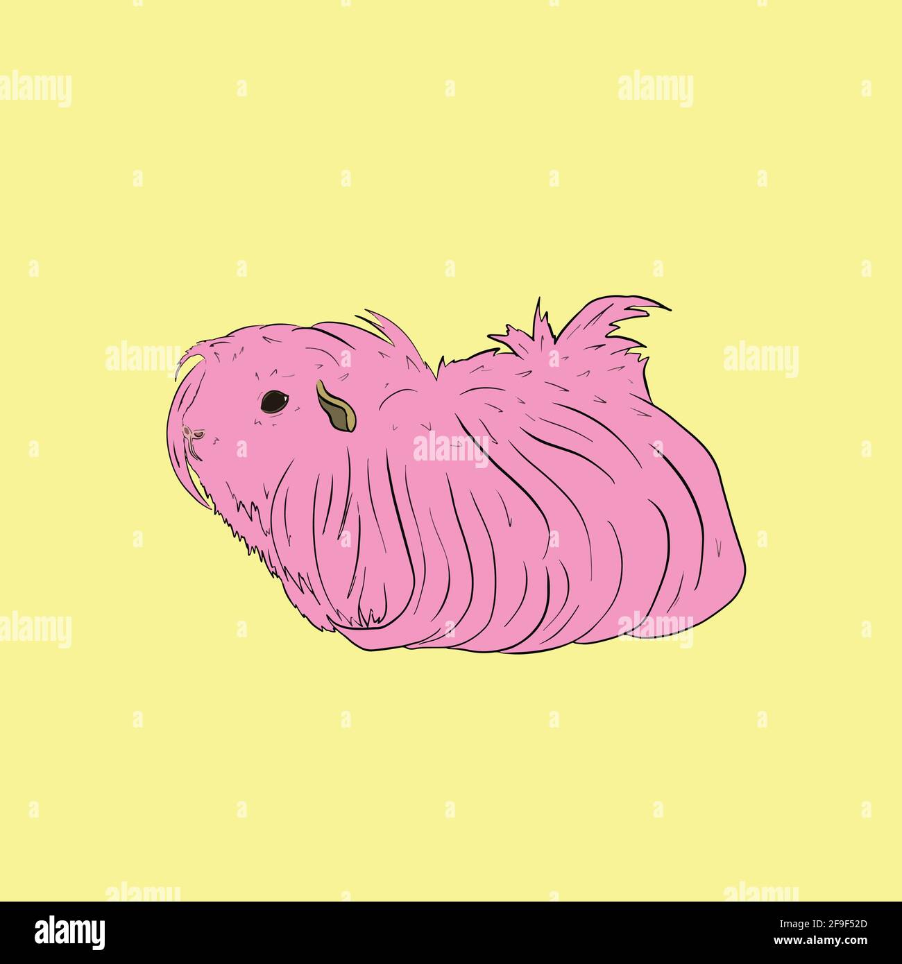 Cute Guinea Pig or Guineapig Pet Cartoon Illustration in Vector Stock
