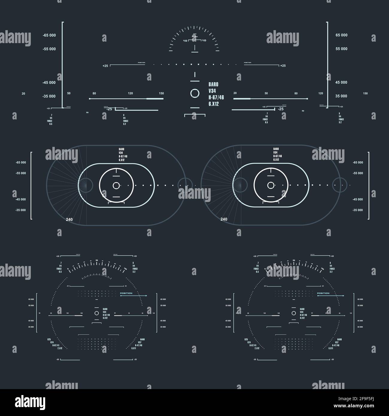 Futuristic blue virtual graphic touch user interface Stock Vector