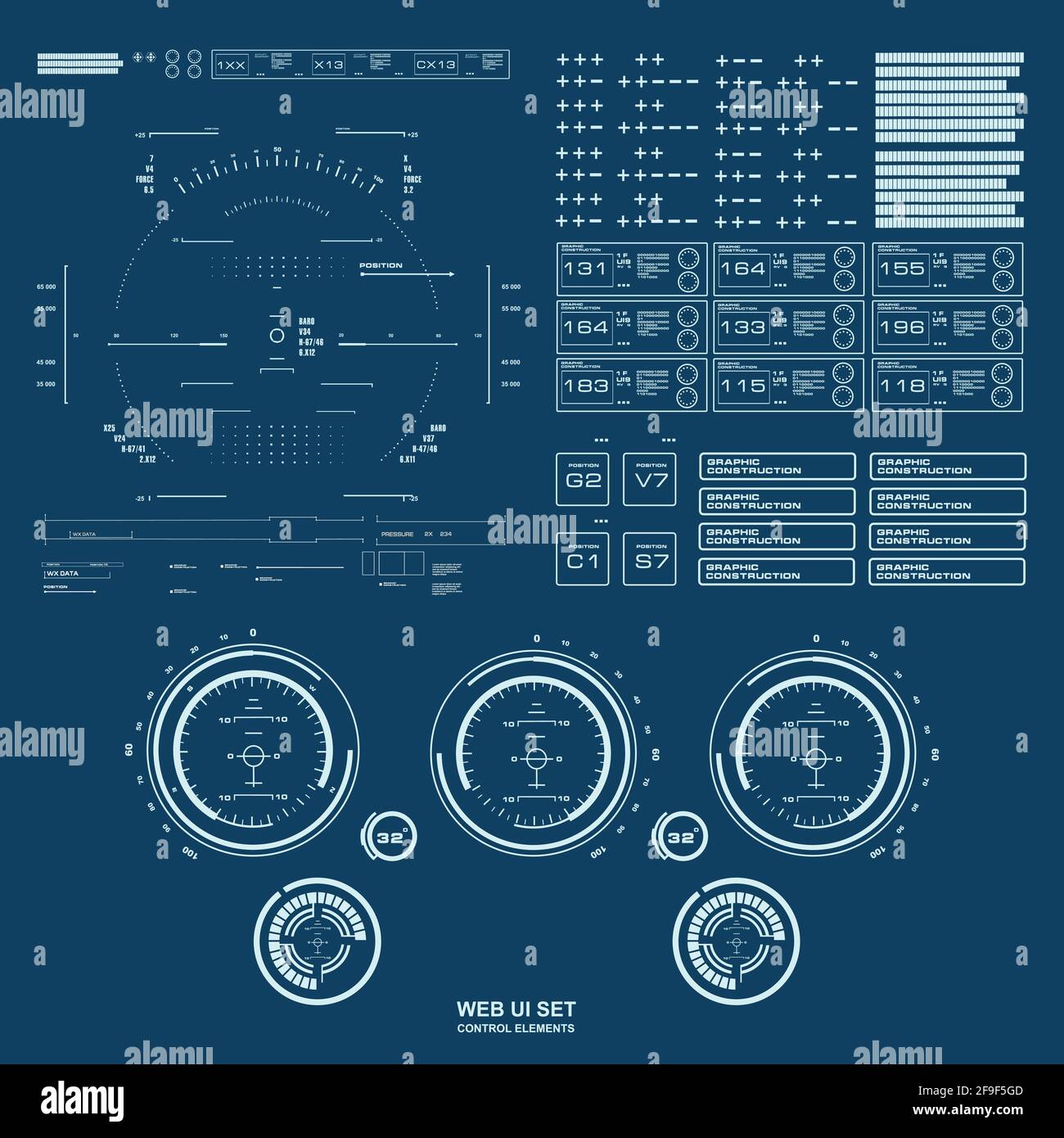 Futuristic blue virtual graphic touch user interface Stock Vector