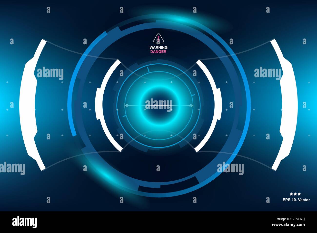 Futuristic sci fi hud circle element abstract hologram, design virtual reality Stock Vector