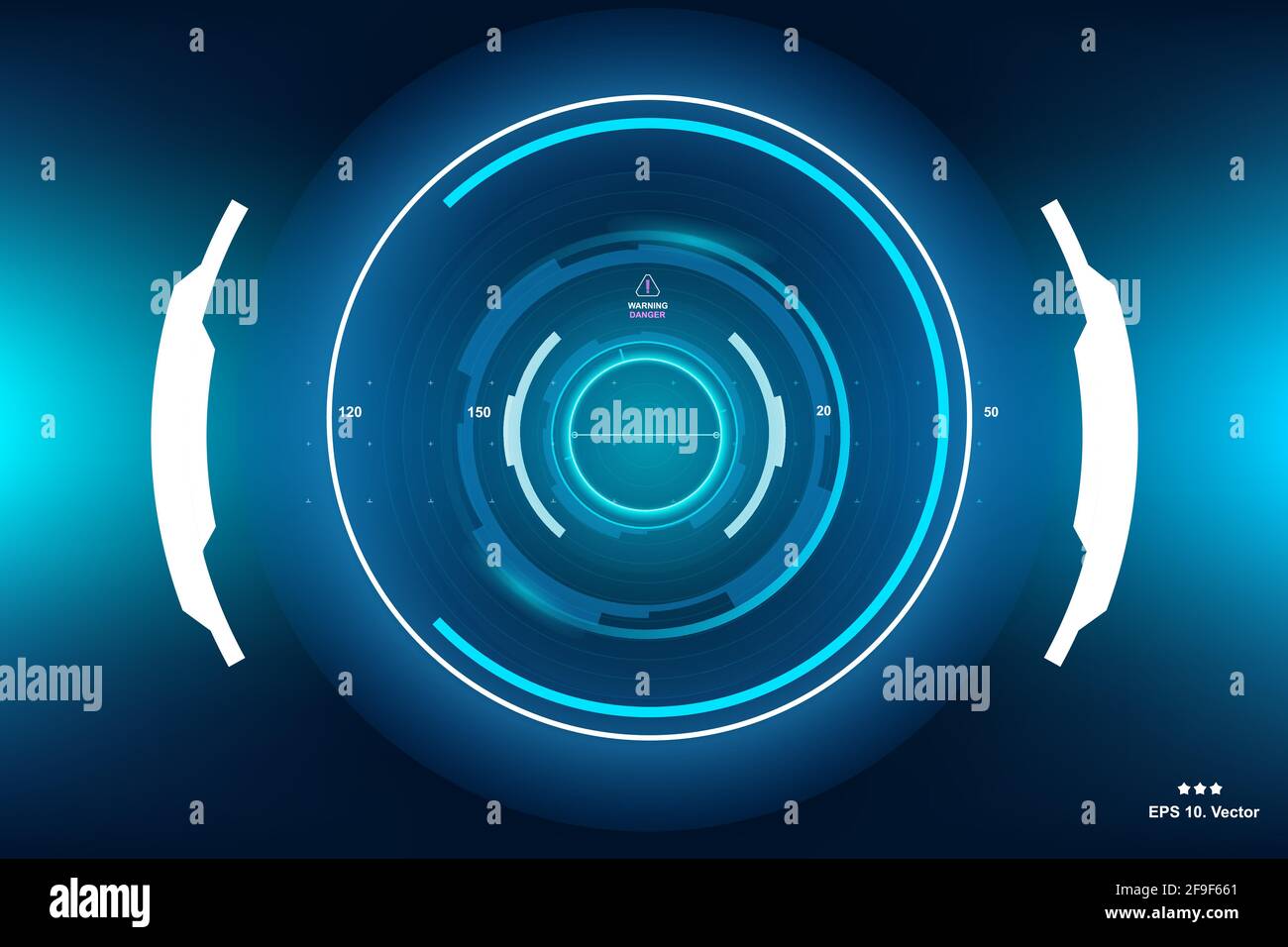 Futuristic sci fi hud circle element abstract hologram, design virtual reality Stock Vector