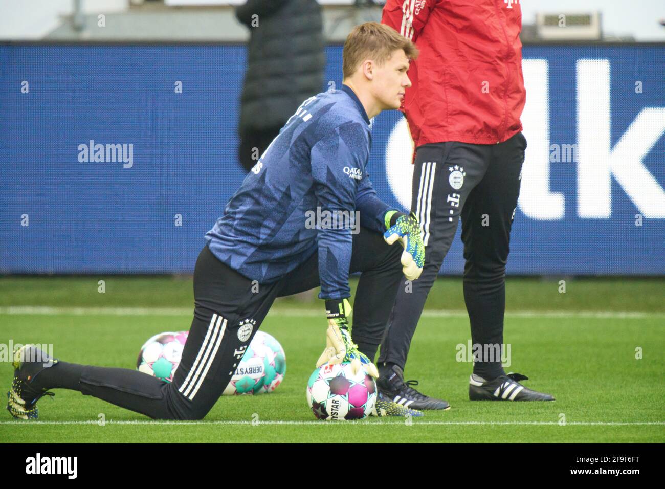 Wolfsburg, Germany. 17th Apr, 2021. Alexander NUEBEL, NÜBEL, goalkeeper FCB 35  in the match VFL WOLFSBURG - FC BAYERN MUENCHEN  2-3 1.German Football League on April 17, 2021 in Wolfsburg, Germany  Season 2020/2021, matchday 29, 1.Bundesliga, FCB, München, 29.Spieltag, Wölfe,  © Peter Schatz / Alamy Live News   - DFL REGULATIONS PROHIBIT ANY USE OF PHOTOGRAPHS as IMAGE SEQUENCES and/or QUASI-VIDEO - Stock Photo