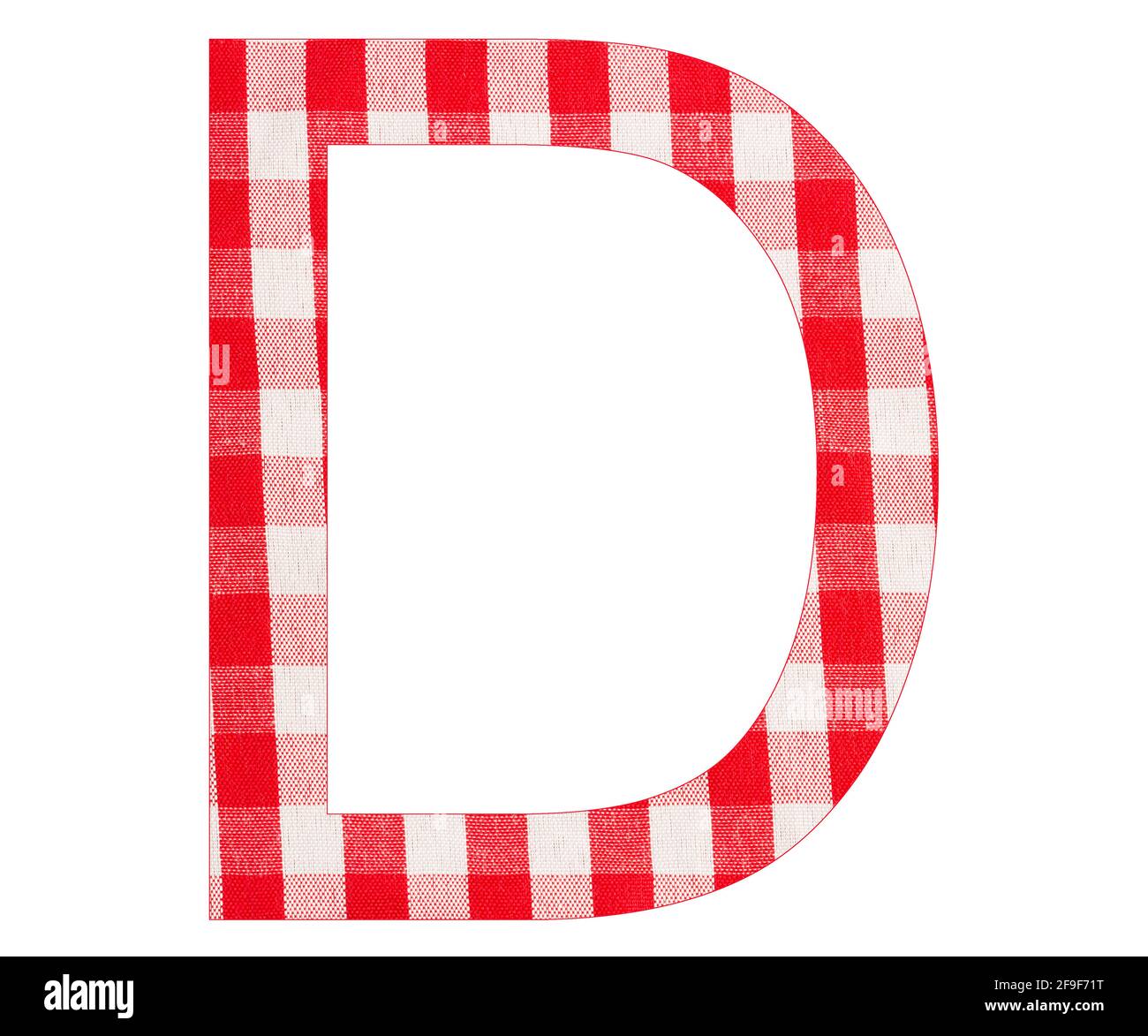Letter D of the alphabet - Red checkered fabric tablecloth Stock Photo ...