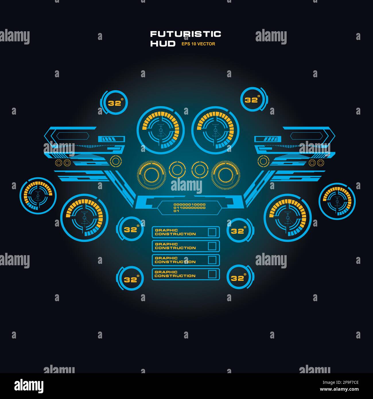 Futuristic blue virtual graphic touch user interface Stock Vector Image ...