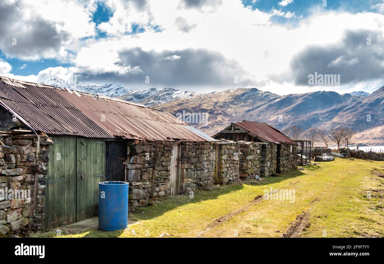 CORRAN WEST COAST HIGHLANDS SCOTLAND OLD DERELICT STONE HOUSES