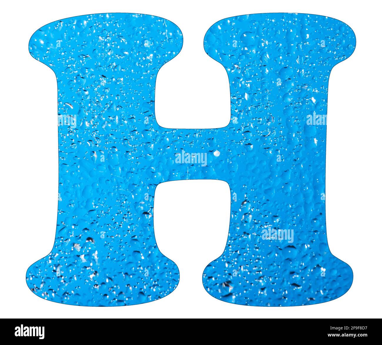 Letter H, Blue water drops Stock Photo - Alamy