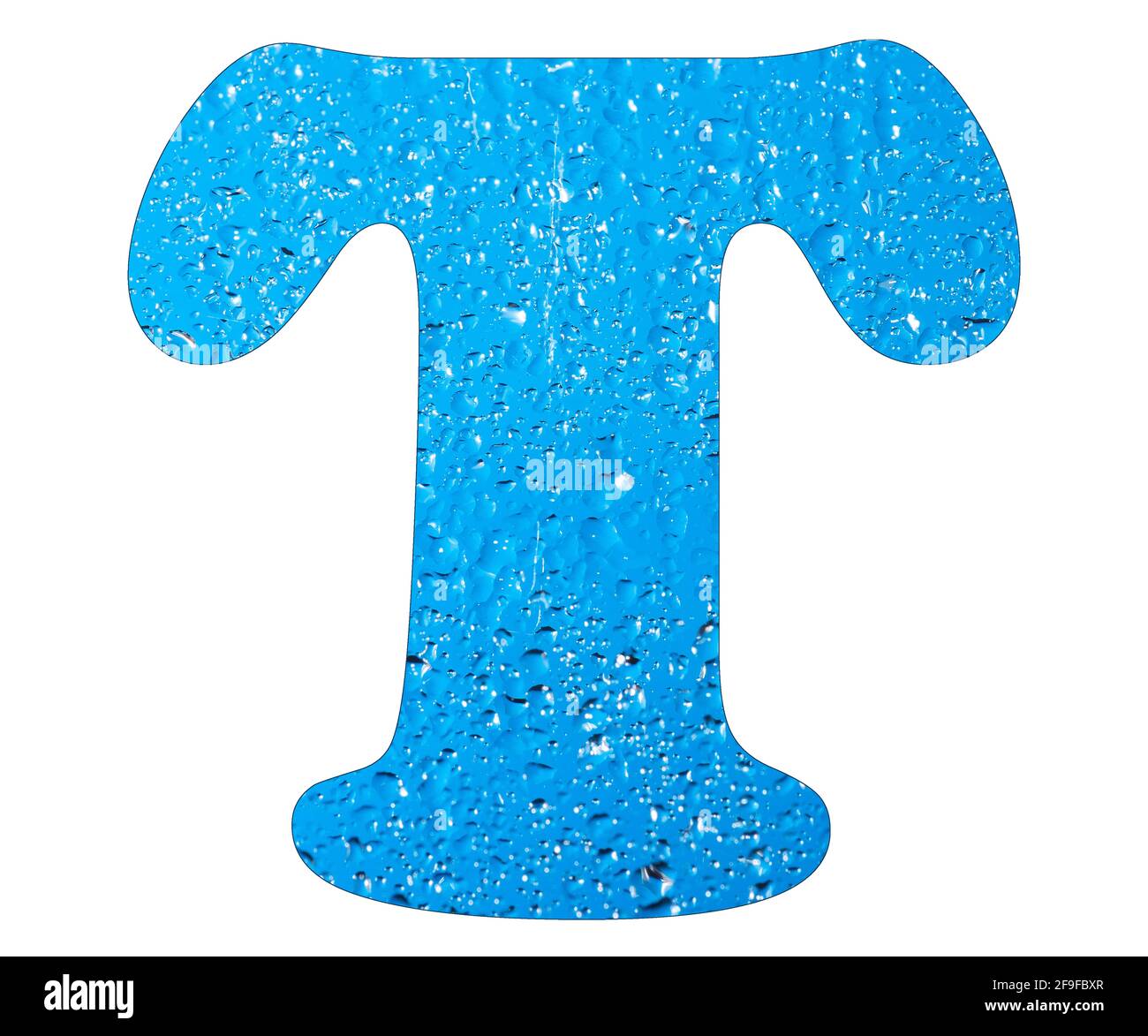 Letter T, Blue water drops Stock Photo - Alamy