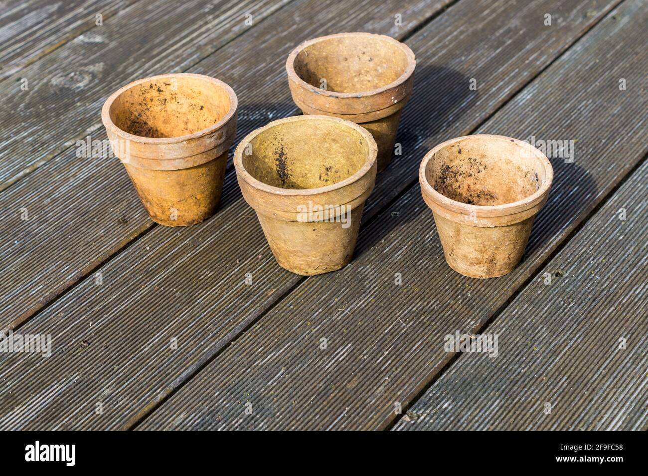 old Plant pots are in the garden Stock Photo Alamy