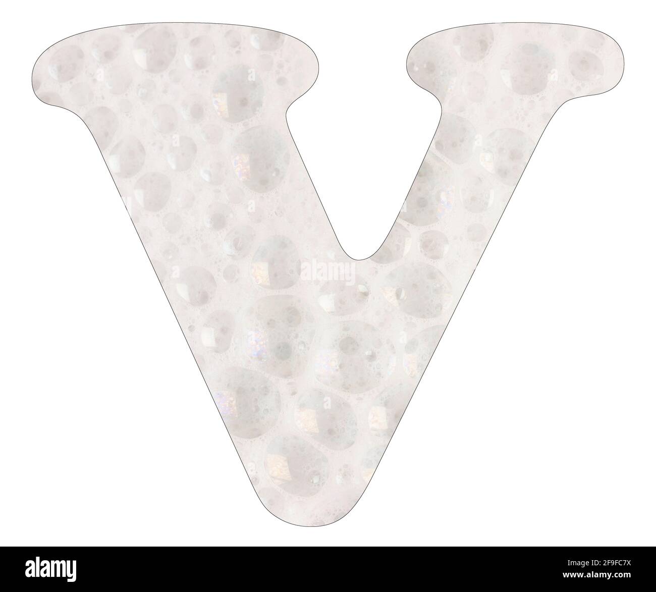Letter V, soap foam background Stock Photo - Alamy