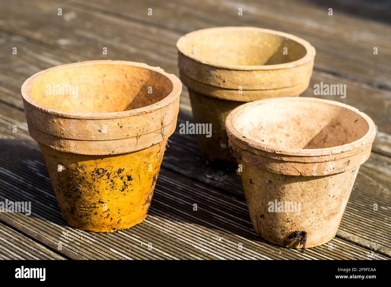 old Plant pots are in the garden Stock Photo Alamy