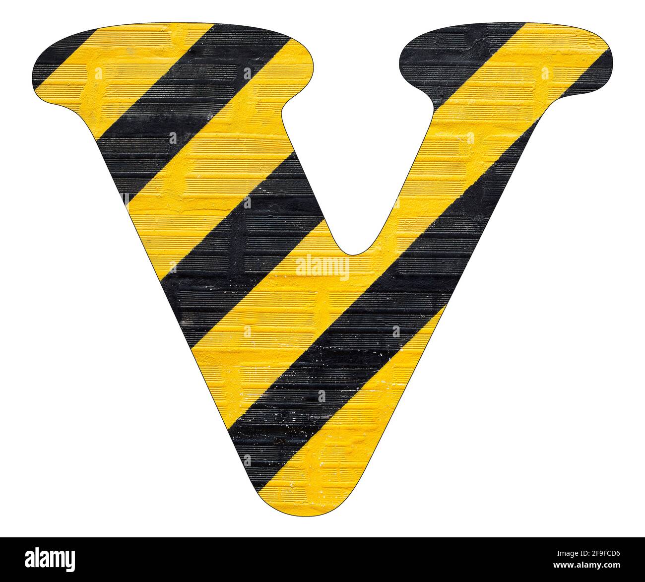 Letter V - Yellow and black lines Stock Photo - Alamy