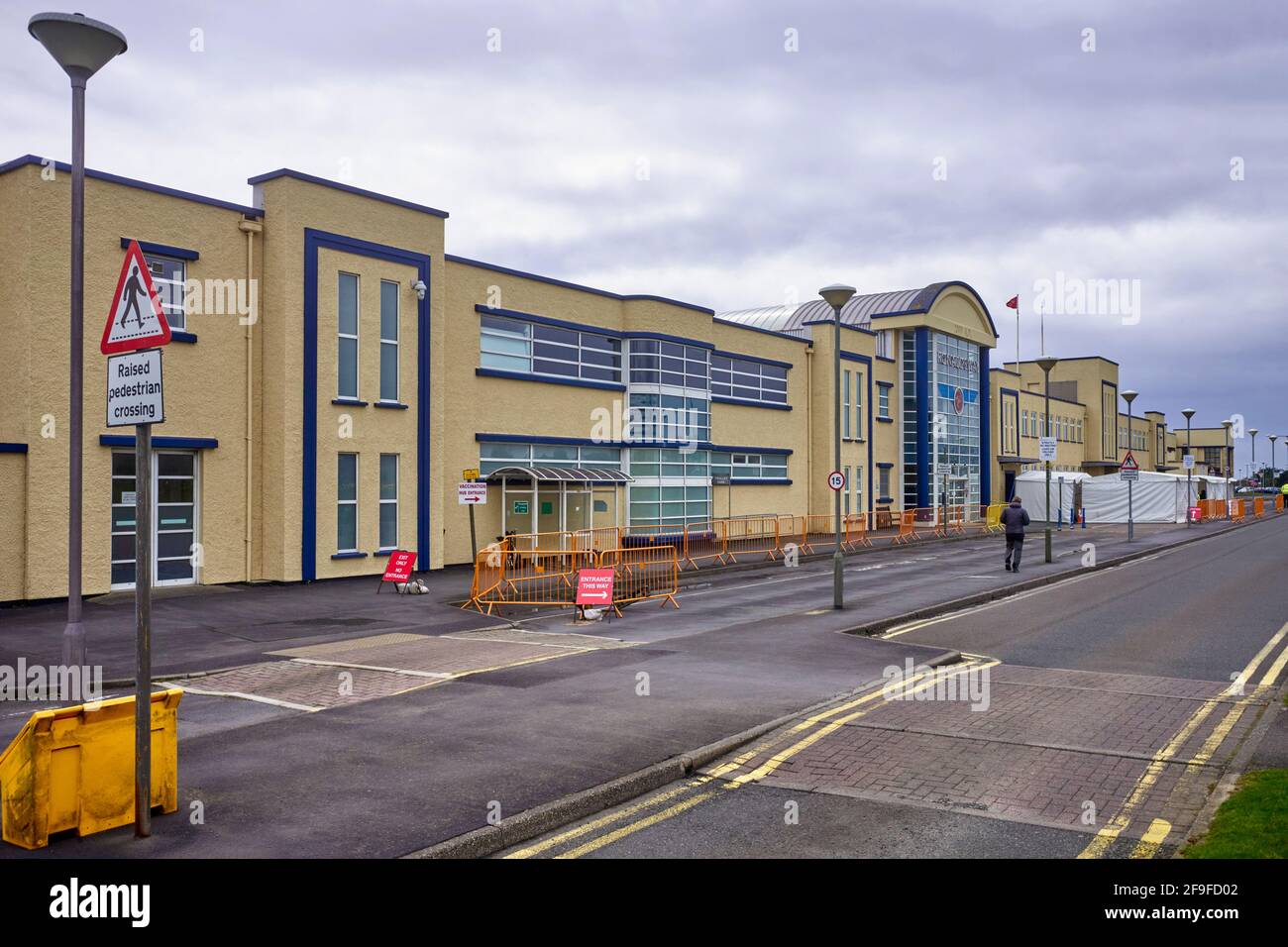 Ronaldsway airport in Covid times converted to become a vaccination hub Stock Photo
