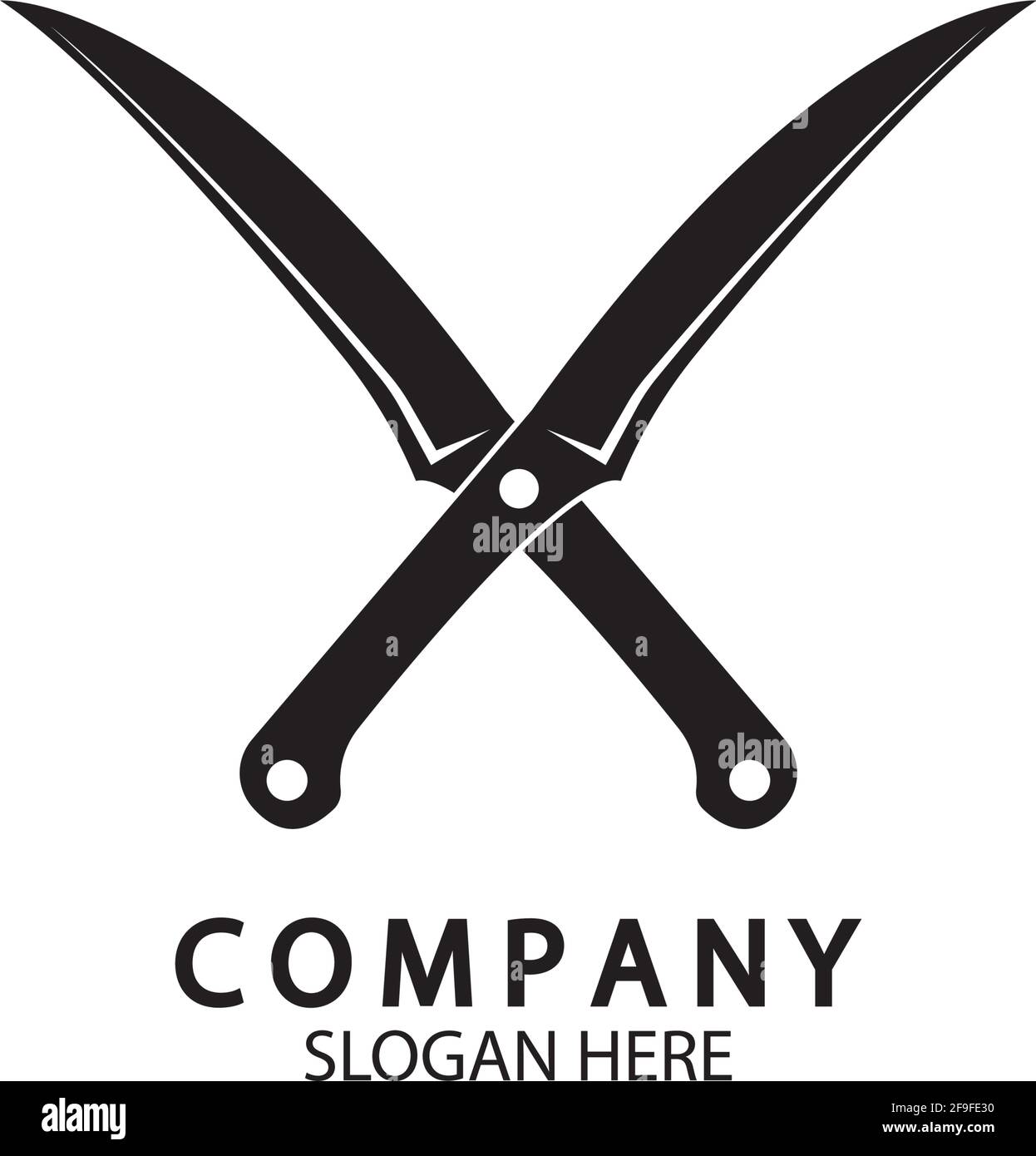 The crossed knives icon. Knife and chef, kitchen symbol. Flat ...