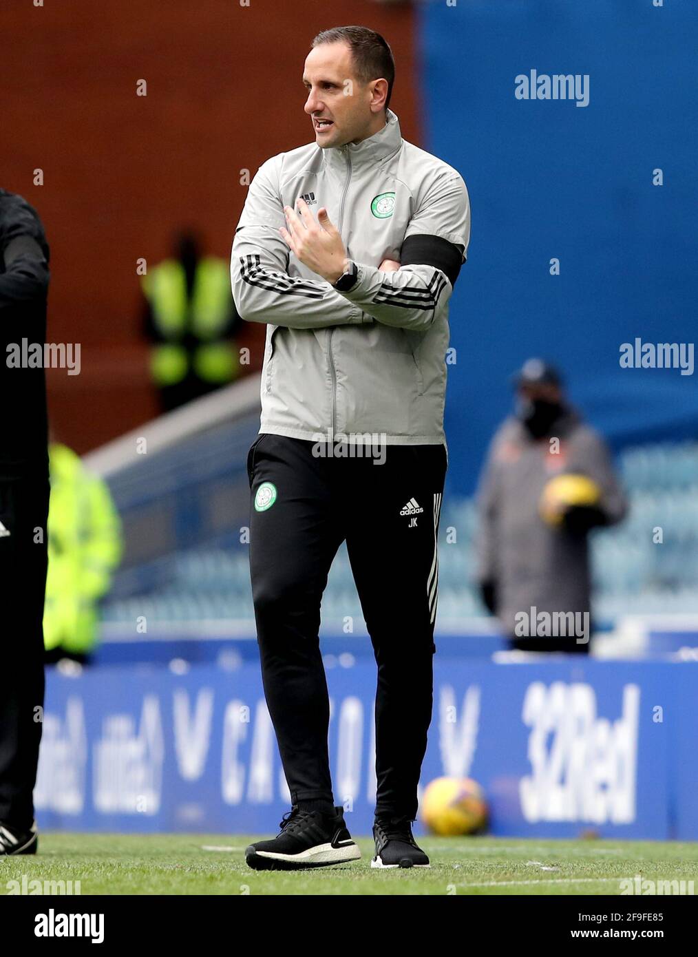 Celtic caretaker manager John Kennedy during the Scottish Cup fourth round match at Ibrox, Glasgow. Picture date: Sunday April 18, 2021. Stock Photo