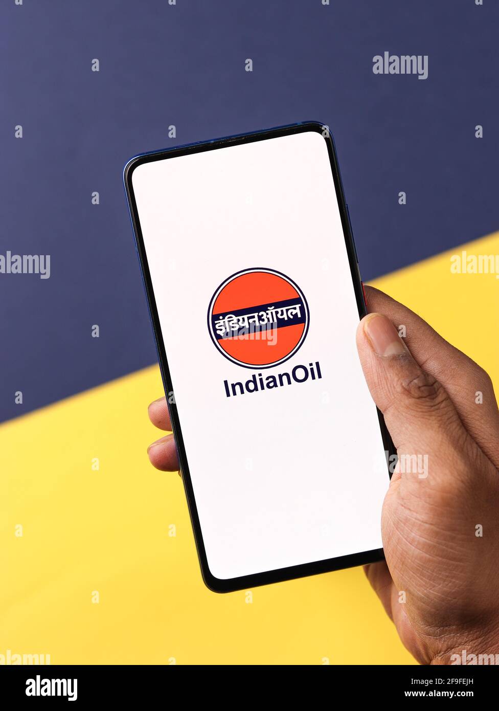 Assam, india - April 19, 2021 : Indian Oil Corporation logo on phone